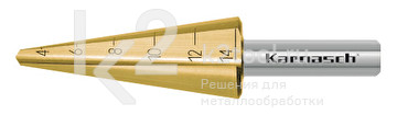 Коническое сверло Ø 3-14 мм, HSS-XE с покрытием TiN-GOLD, Karnasch, арт. 21.3019