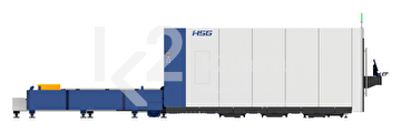 Универсальный лазерный станок HSG Laser серии GXE для резки по металлу с защитной кабиной