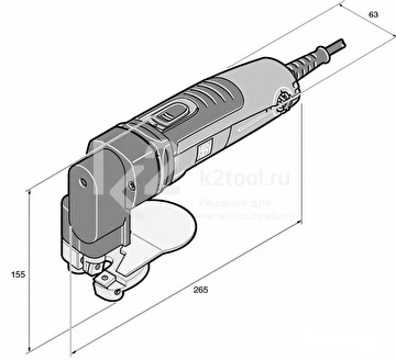 Ножницы листовые Fein BLS 2.5 E габариты