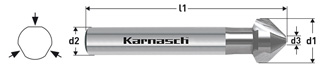 Коническая зенковка из быстрорежущей стали XE, Karnasch арт. 40.4030