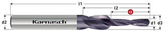 Короткие ступенчатые свёрла для сквозных отверстий, 90°, HSS-XE с покрытием TITAN-TEC, Karnasch, арт. 40.2070