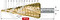 Ступенчатое сверло со спиралью с покрытием TiN-GOLD (3 зубца), Karnasch, арт. 21.3003