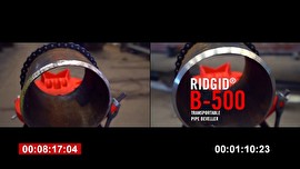 Сравнение работы переносного фаскоснимателя RIDGID B-500 и угловой шлифовальной машины