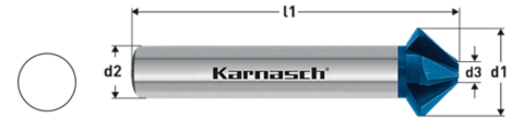Зенковка из быстрорежущей стали, Karnasch артикул 40.3045 Купить