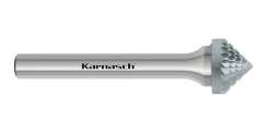 Борфрезы твердосплавные Karnasch форма K (зенкер 90°), HP-3, без покрытия, серия 11.3111