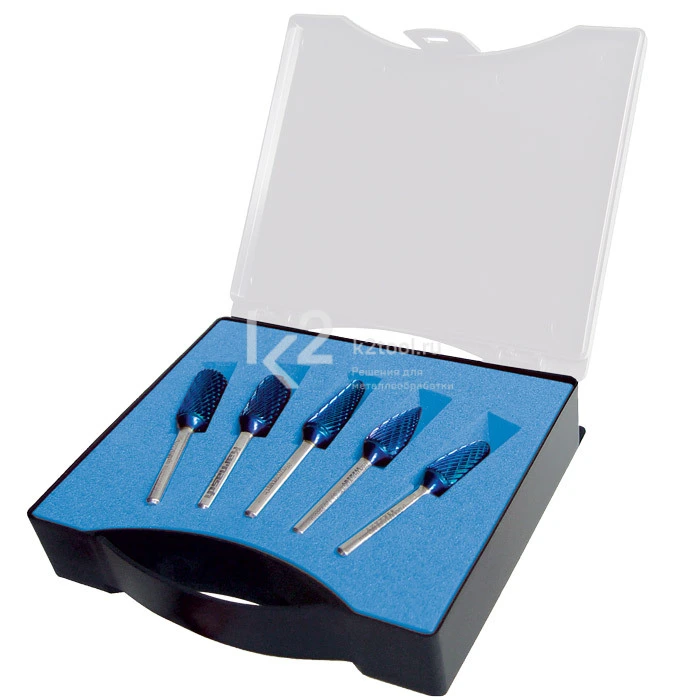Набор борфрез с покрытием Blue-Tec из 5 шт., Karnasch, арт. 11.4907