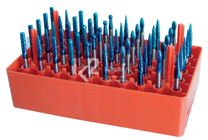 Набор борфрез с покрытием Blue-Tec из 50 шт., Karnasch, арт. 11.4837