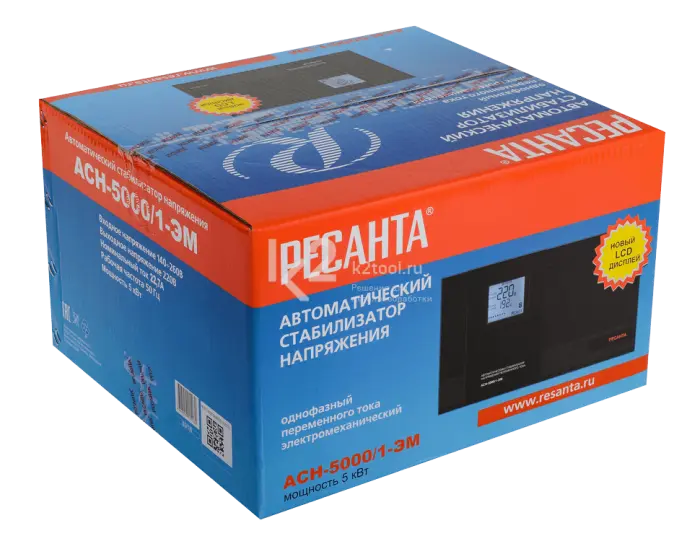 Стабилизатор напряжения Ресанта АСН-5000/1-ЭМ в упаковке
