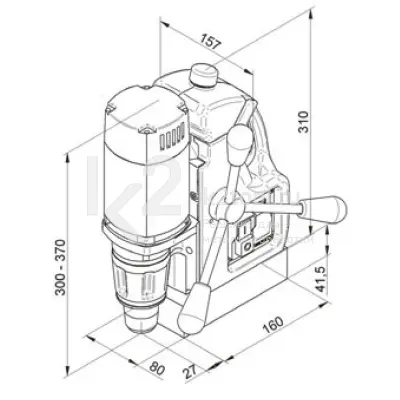 Чертеж магнитного сверлильного станка BDS MAB-100