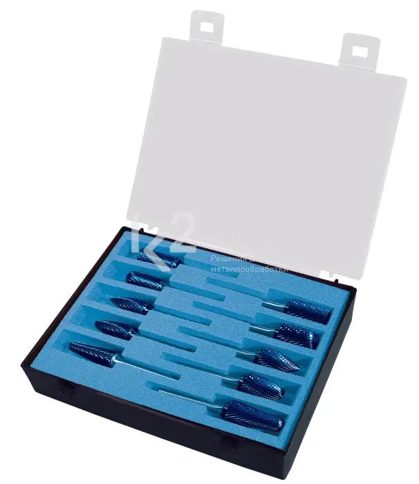 Набор борфрез с покрытием Blue-Tec из 10 шт., Karnasch, арт. 11.4942