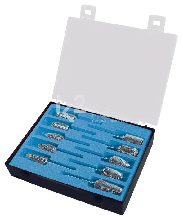 Набор борфрез с покрытием Blue-Tec из 10 шт., Karnasch, арт. 11.4934U