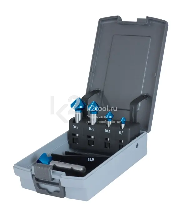 Комплект зенковок Karnasch, артикул 40.3090.060 (HSS-XE Сталь + BLUE-TEC покрытие)